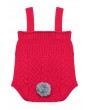 Red Cable Knit Bunny Tail Baby Romper